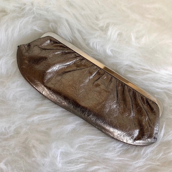 Banana Republic Clutch Gold Metallic - Picture 1 of 4